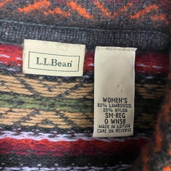 LL Bean Fair Isle Lambswool Cardigan Sweater Jacket Women's Small L.L. Bean WN58 - Picture 5 of 12